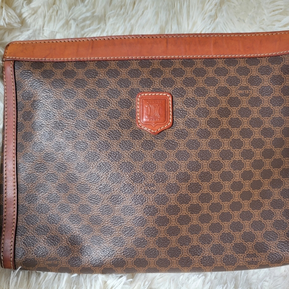 Celine Brown and Tan Clutch - Picture 1 of 13